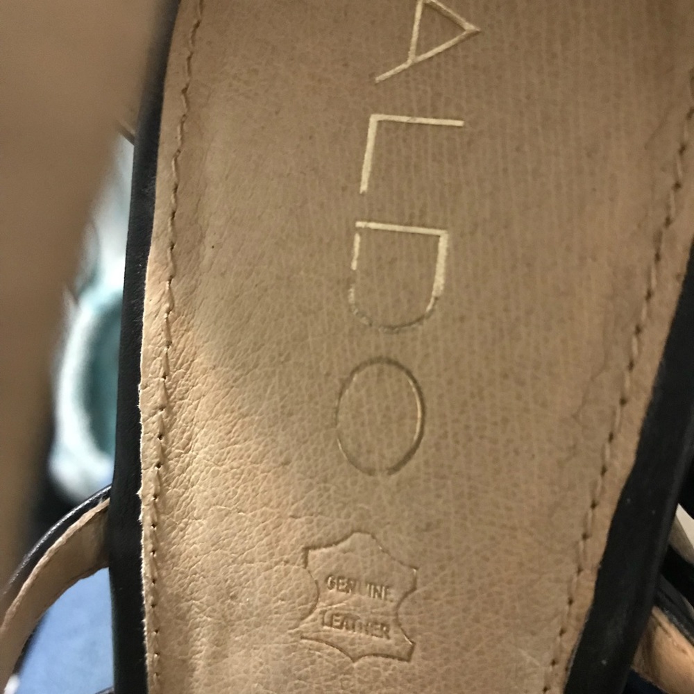ALDO wedge with Black Studs. Genuine Leather - Picture 7 of 8